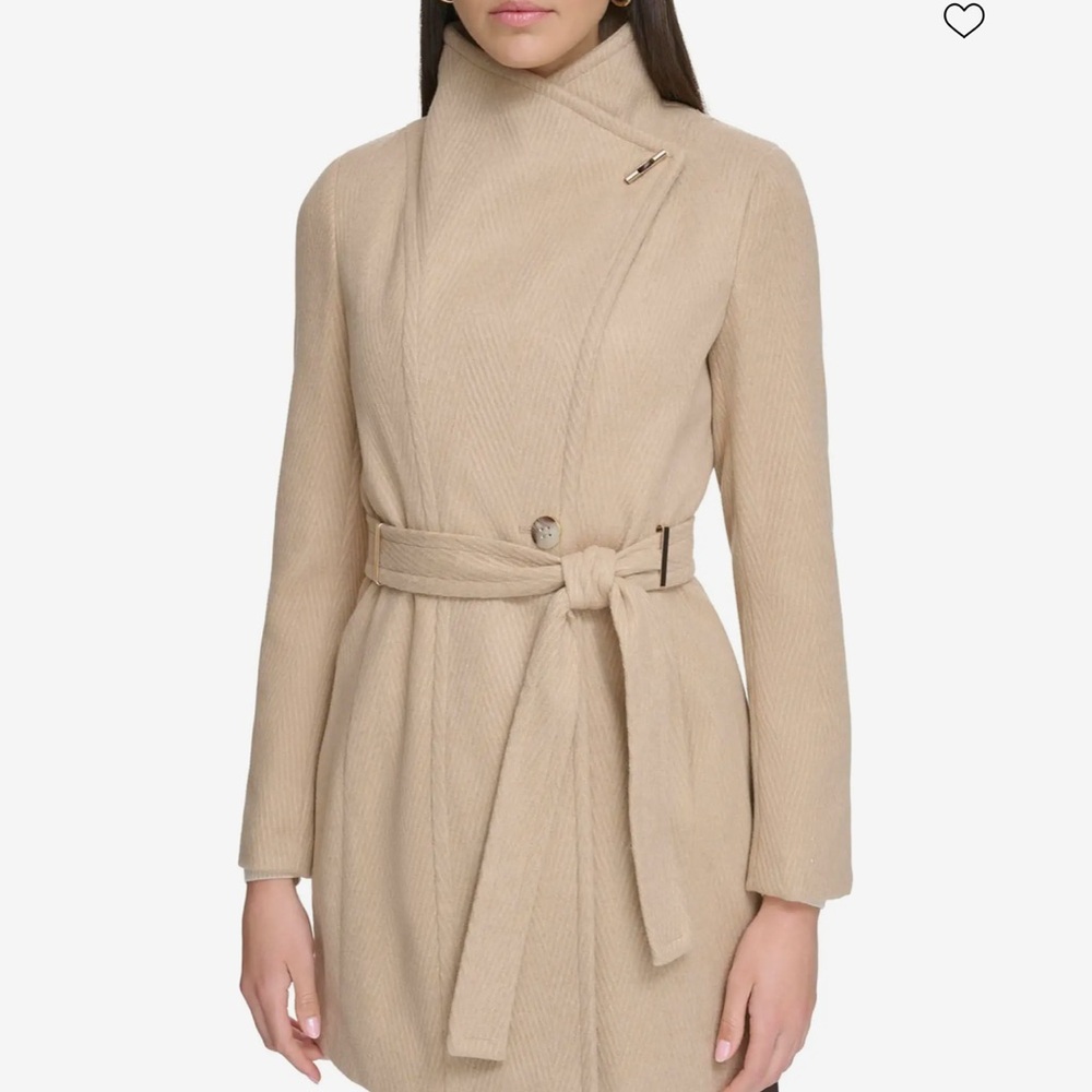 Calvin Klein Women's Beige Wool Wrap - Picture 13 of 16